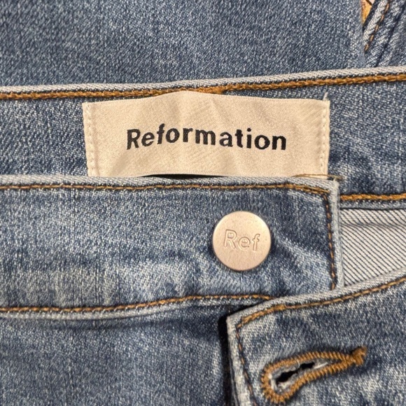 Reformation Jeans High And Skinny Crop Medium Wash Woman’s Sz 31 - Picture 4 of 14